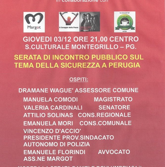 Incontro pubblico sul tema della sicurezza a Perugia