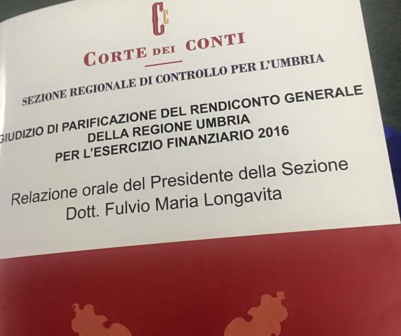 Giudizio di Parificazione del Rendiconto generale della Regione Umbria